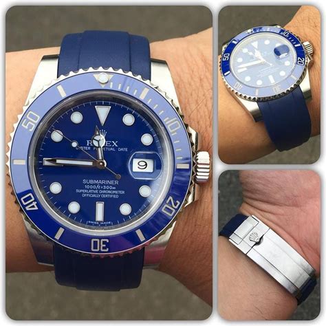 rolex black submariner blue everest band|Everest rubber watch bands.